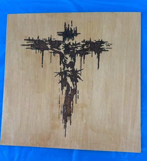 Blessed Burnings wood-burning piece 1