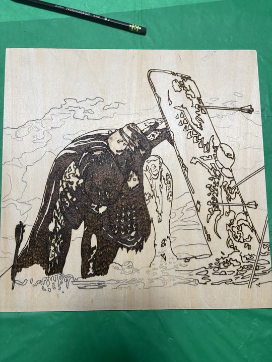 Blessed Burnings wood-burning piece 8