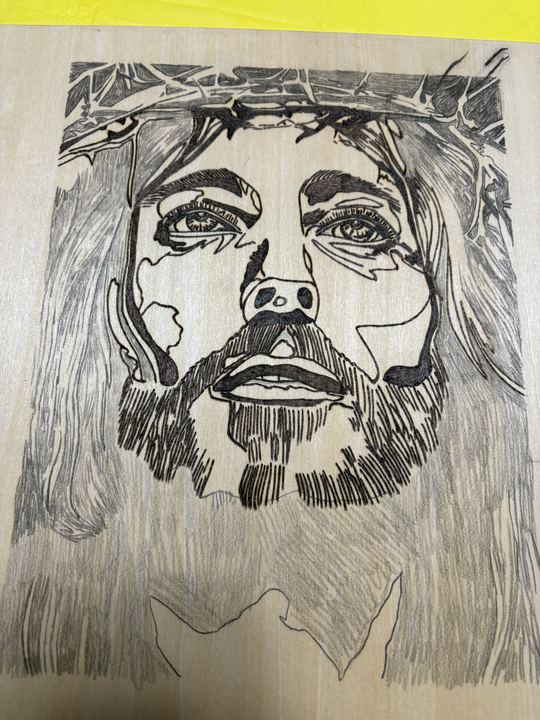 Blessed Burnings wood-burning piece 3