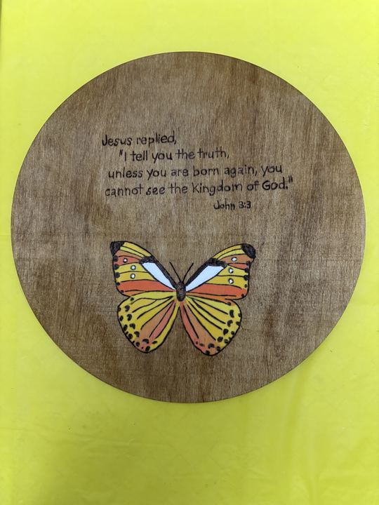 Blessed Burnings wood-burning piece 18